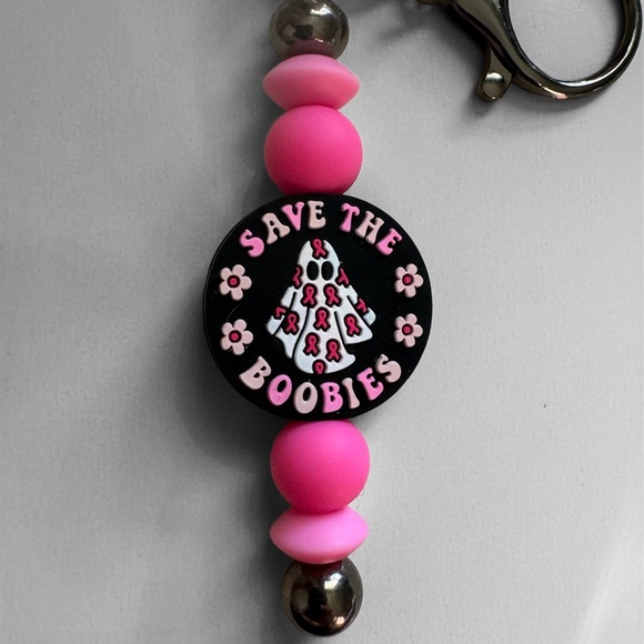 Save The Boobies Keychain Pink - Picture 3 of 3